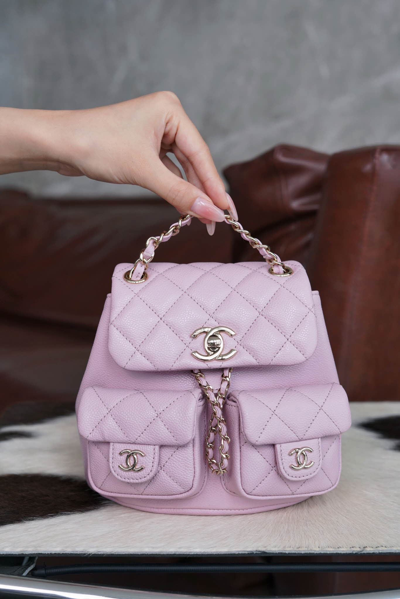 샤넬 듀마 투포켓 스몰 백팩 캐비어 AS3787  1380