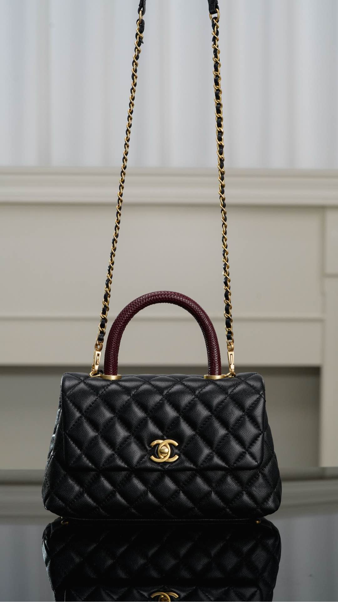 샤넬 리자드 코코 핸들 스몰 플랩백 캐비어 A92990  1880