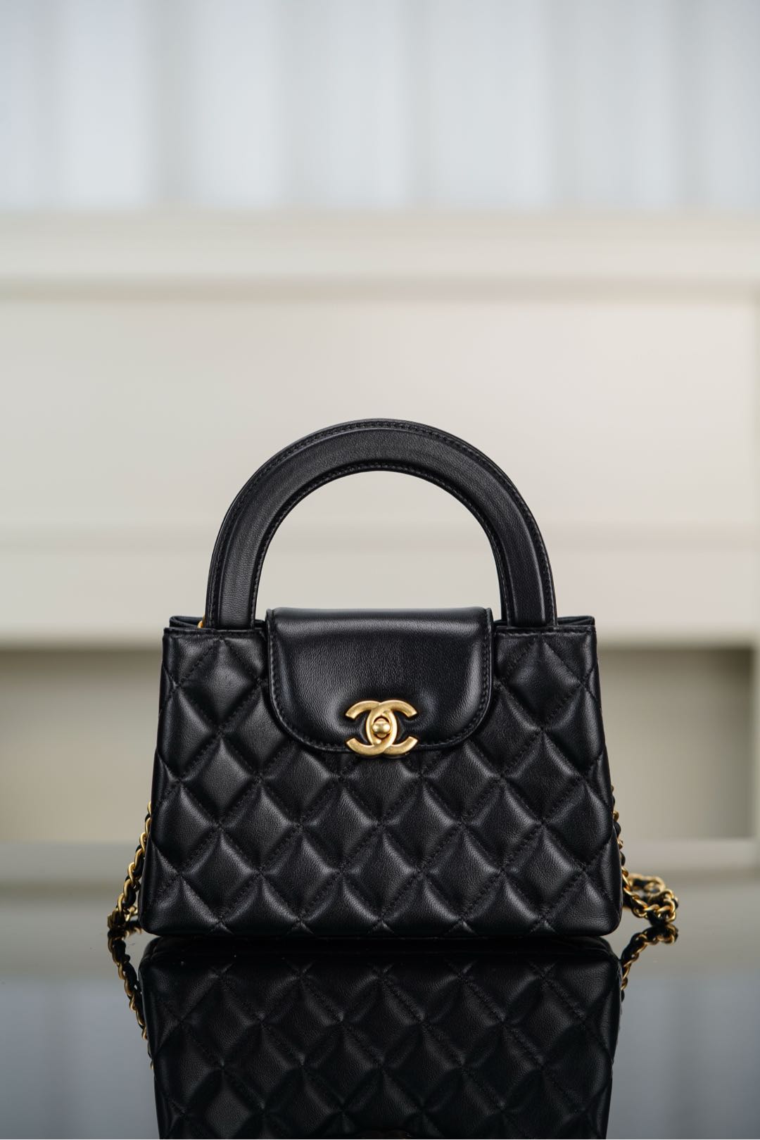 샤넬 25시즌 미니 쇼핑 켈리백 램스킨 AS4416  1280